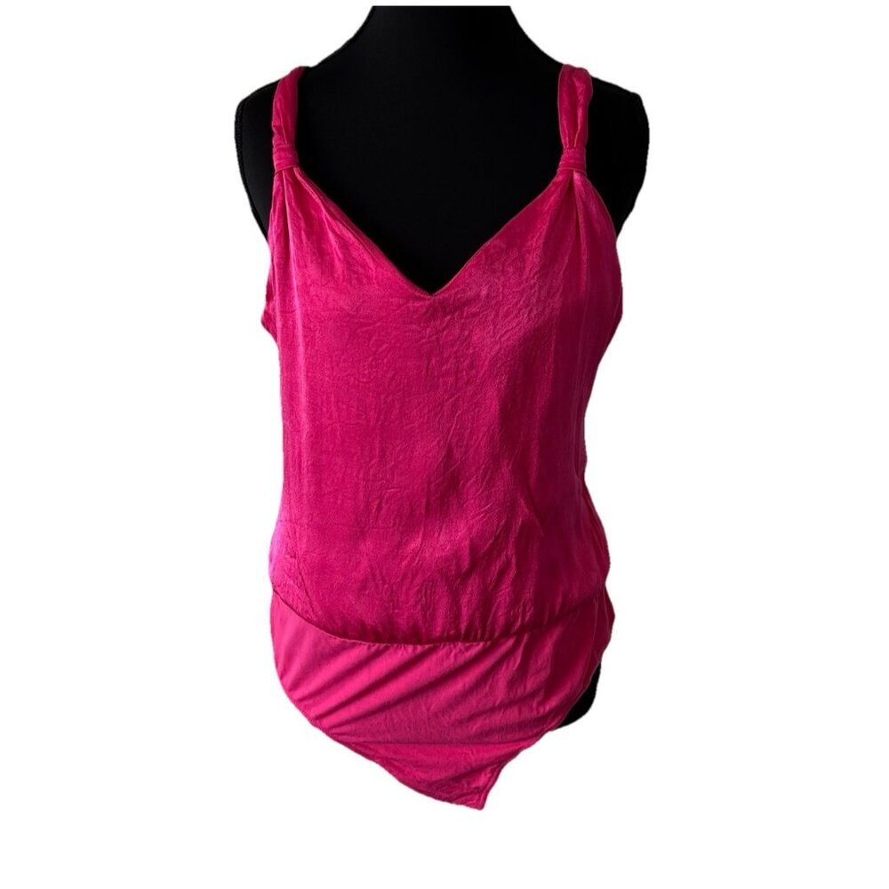 4 Sienna Pink Bodysuit Top Women’s Large Preppy Office Event Feminine Fairy